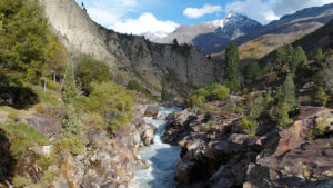 Keylong Bhaga River colorful rock formations